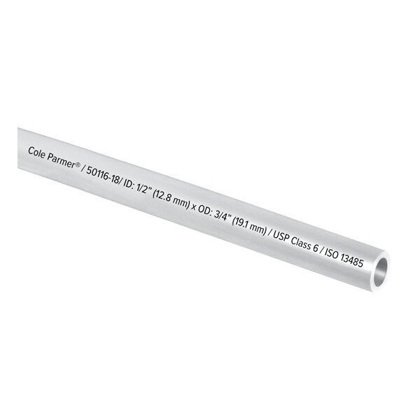 Cole Parmer TPE Tubing, Clear, 1/2in ID x 3/4in OD; 50 Ft CP-FLXC8-12 - main